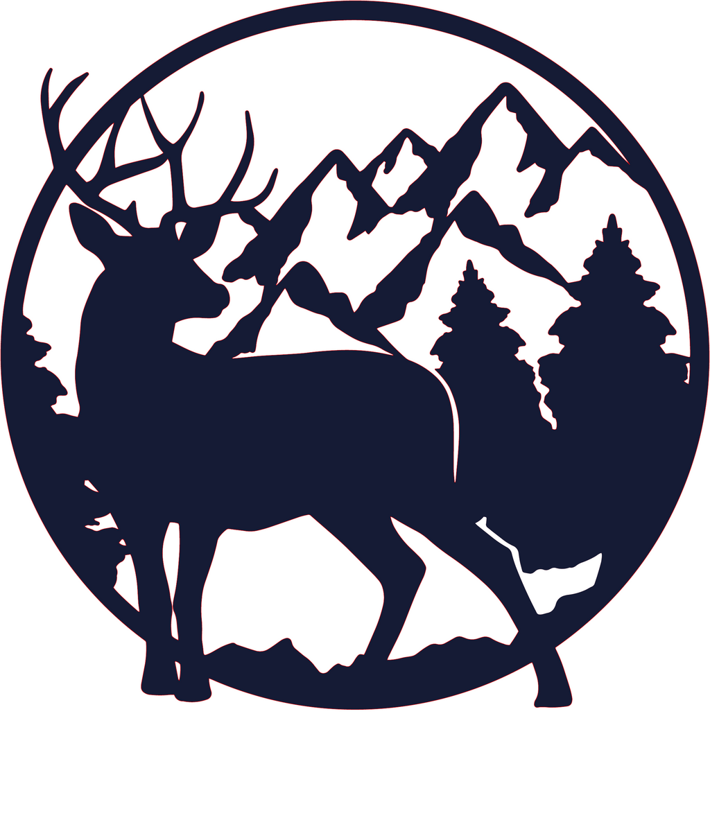Stag Circle Decal