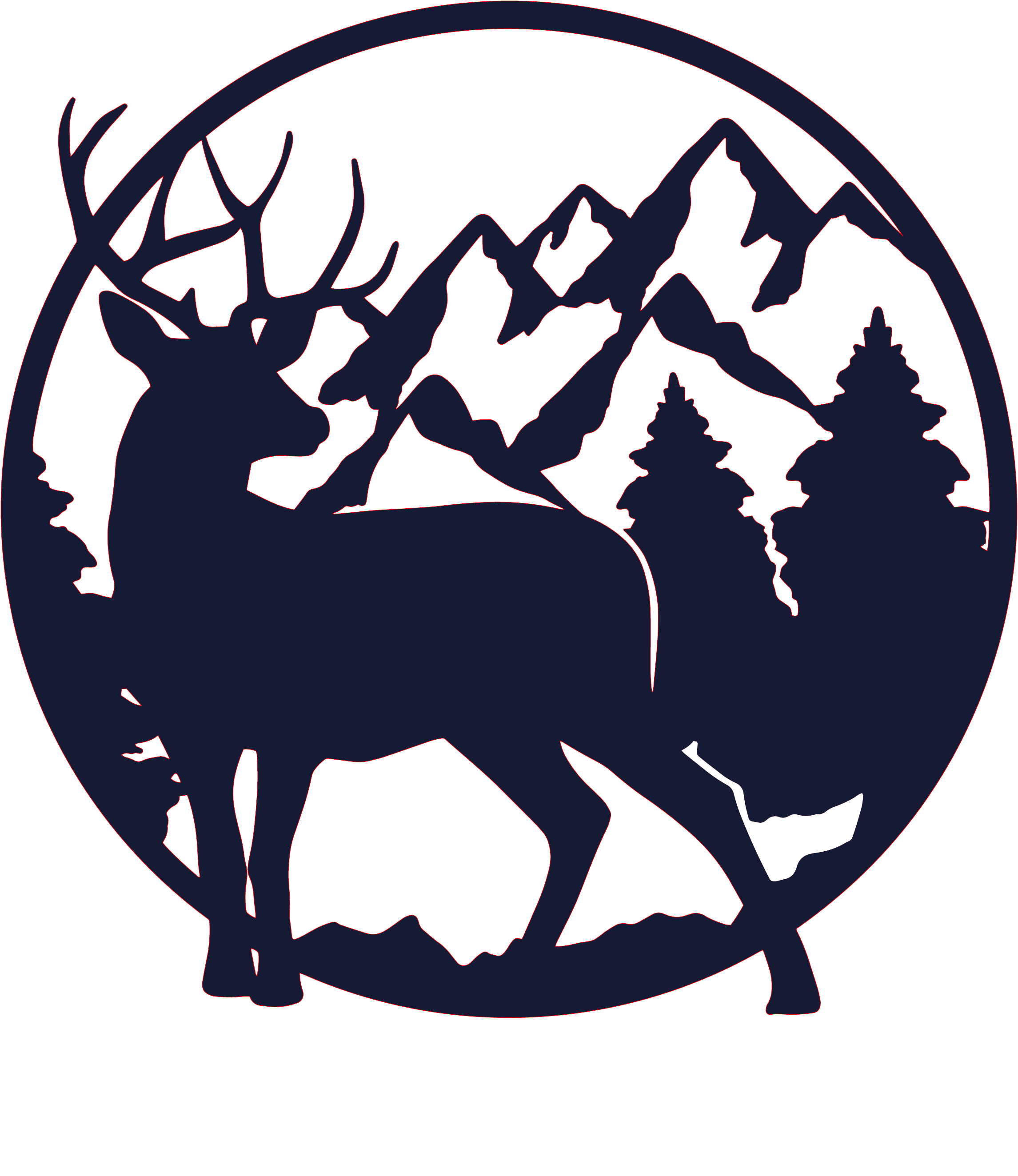 Stag Circle Decal