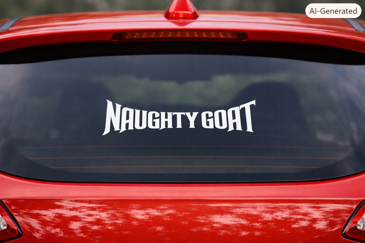 Naughty Goat Brand Name Decal
