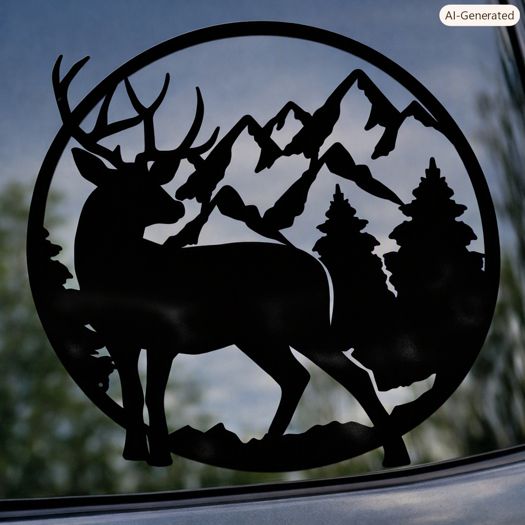 Stag Circle Decal
