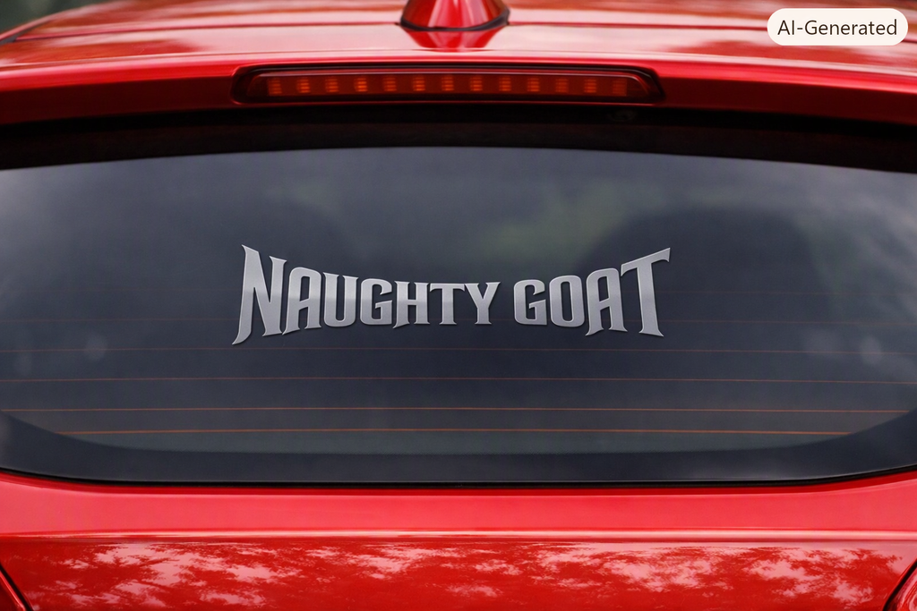 Naughty Goat Brand Name Decal