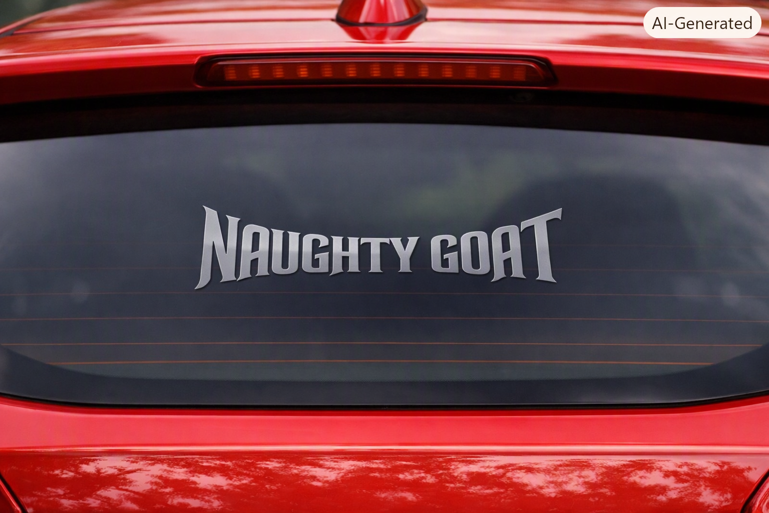 Naughty Goat Brand Name Decal