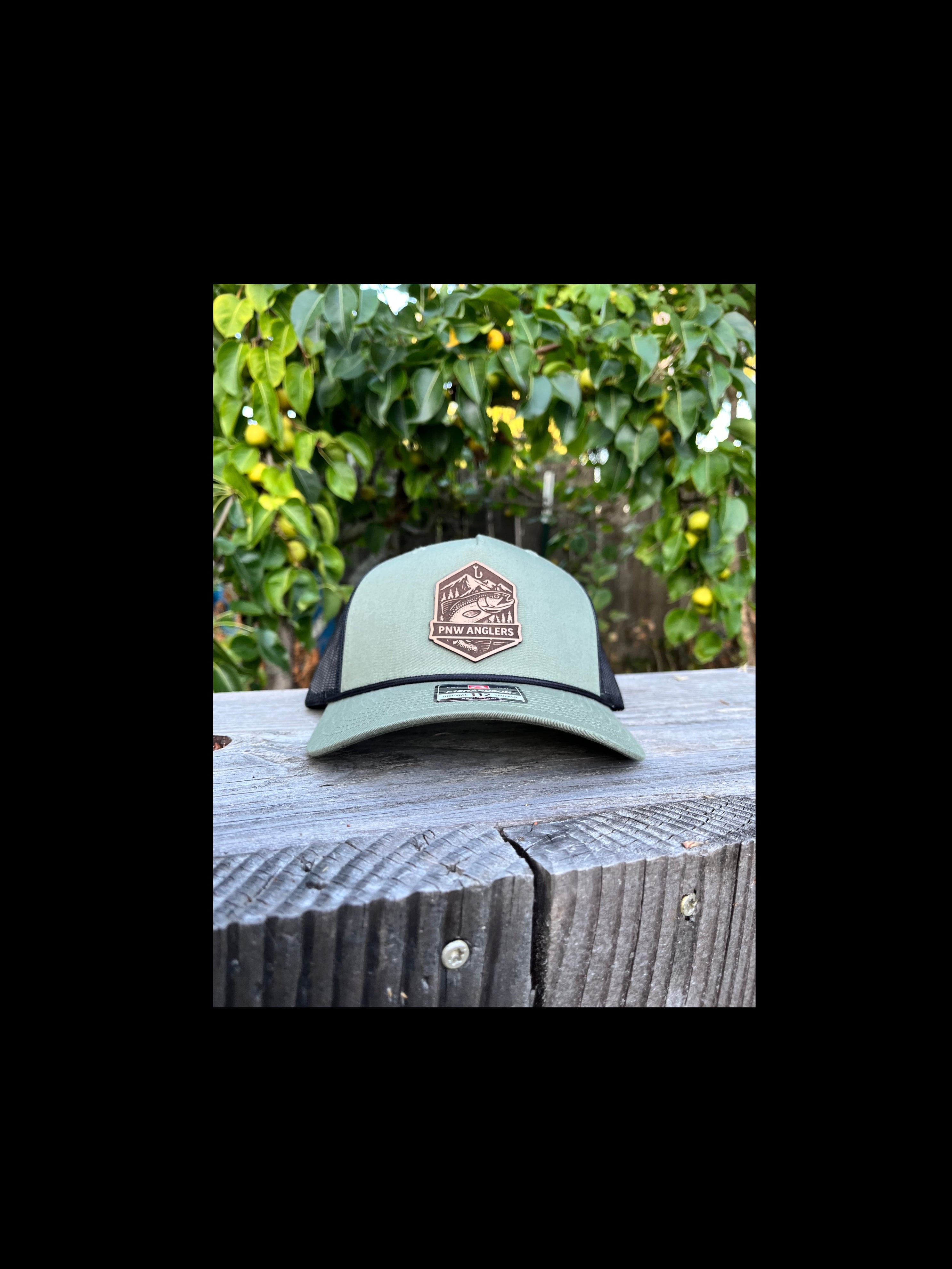 PNW Anglers leather patch hat