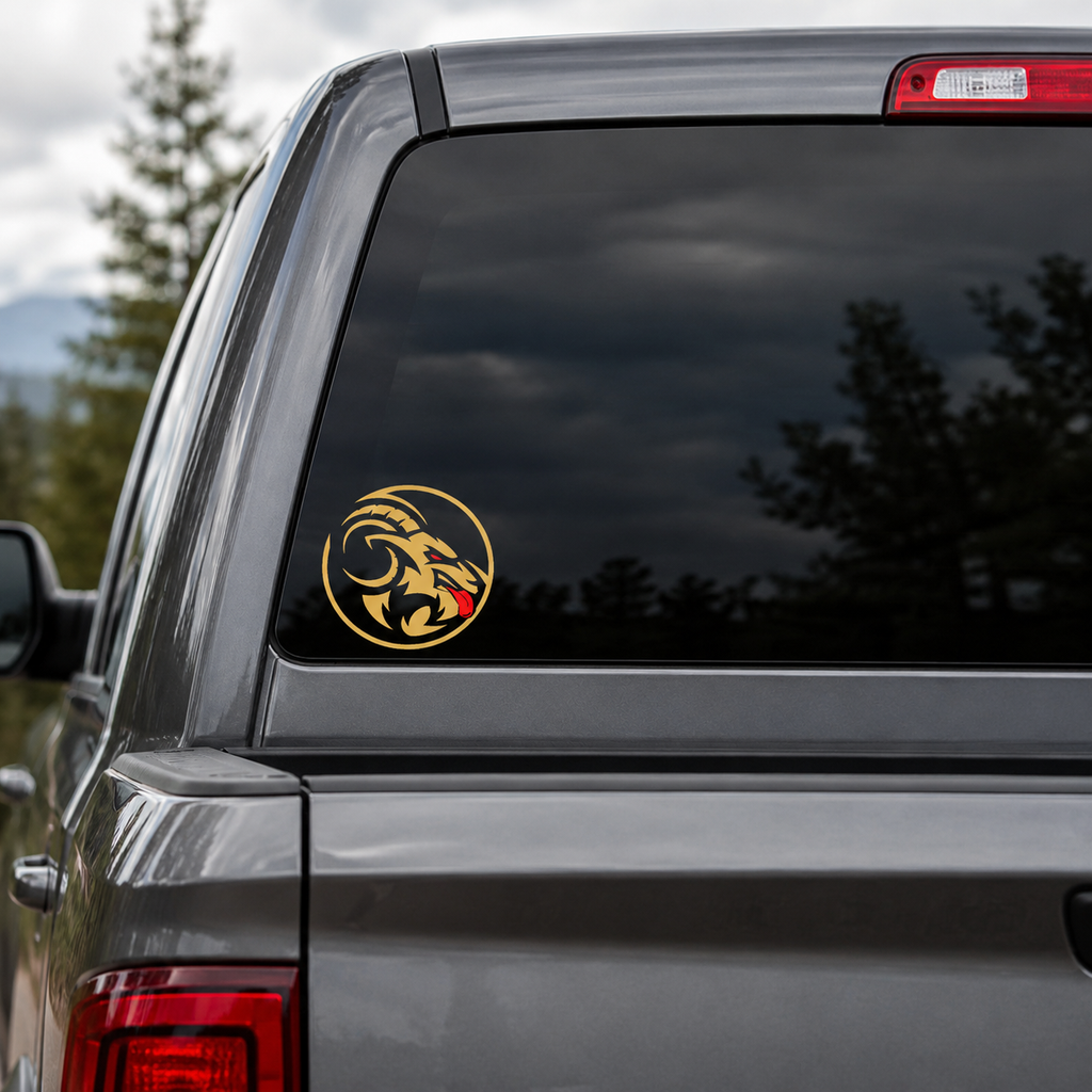 Naughty Goat Gold 4"x4" Decal