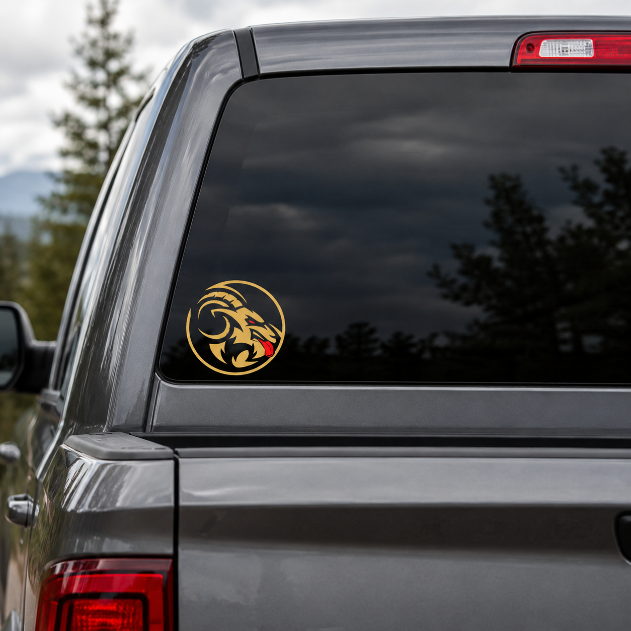 Naughty Goat Gold 4"x4" Decal