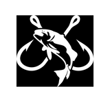 Fish & Two Fishhooks Decal
