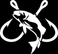 Fish & Two Fishhooks Decal