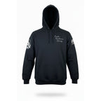 Black hoodie with 'Pacific Northwest Strong' text and logos on a white background