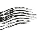 Distressed American Flag Decal(Gray/White/Black)